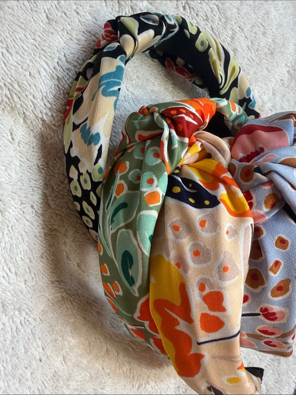 Floral Pattern Knotted Headband - Multicolor